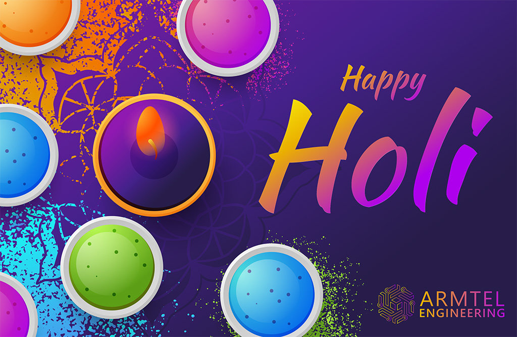 Congratulates colleagues and clients with Holi!